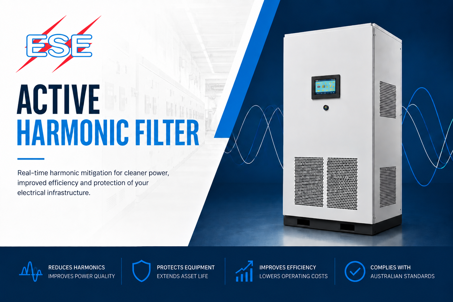 Energy Safe Electric active harmonic filter overview